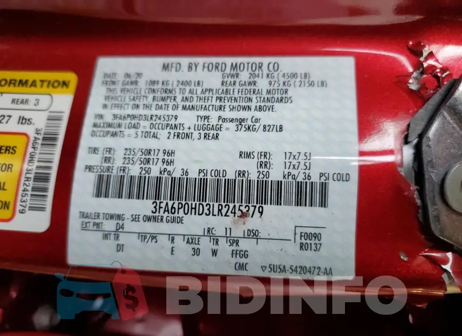 3FA6P0HD3LR245379 Photo# 12