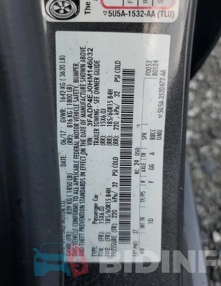 3FADP4EJ0HM146032 Photo# 13