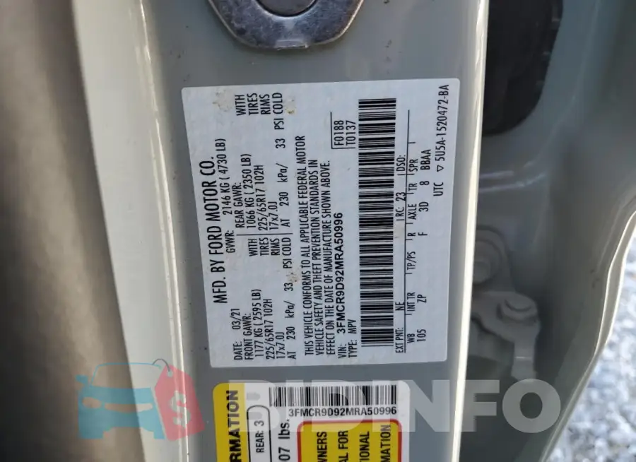3FMCR9D92MRA50996 Photo# 13