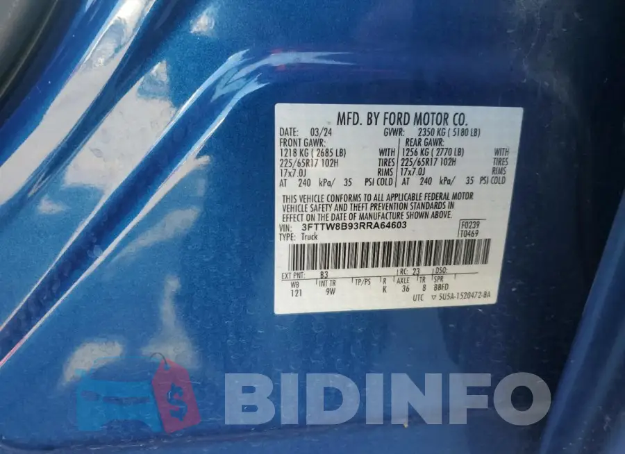 3FTTW8B93RRA64603 Photo# 12