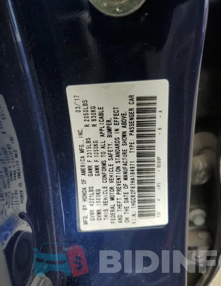 1HGCR2F87HA184971 Photo# 12