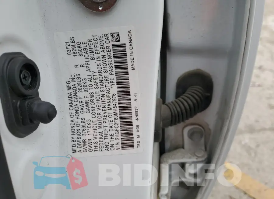 2HGFC2F80MH547976 Photo# 12