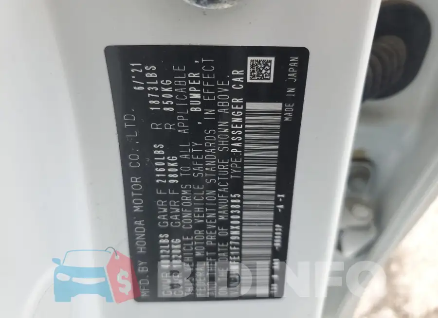 JHMFE1F79NX003885 Photo# 13