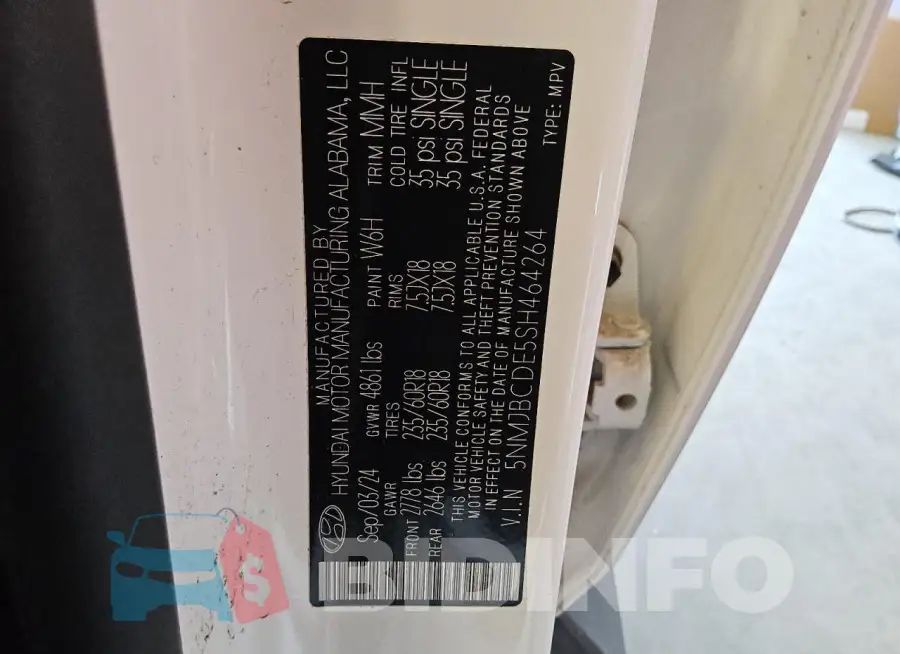 5NMJBCDE5SH464264 Photo# 13