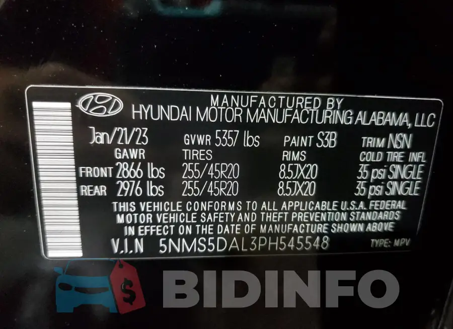 5NMS5DAL3PH545548 Photo# 13