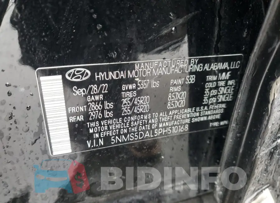 5NMS5DAL5PH510168 Photo# 13