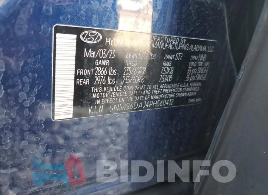 5NMS6DAJ4PH560412 Photo# 13