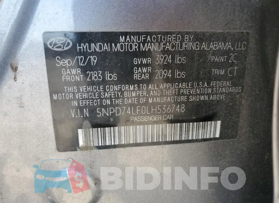 5NPD74LF0LH536748 Photo# 12