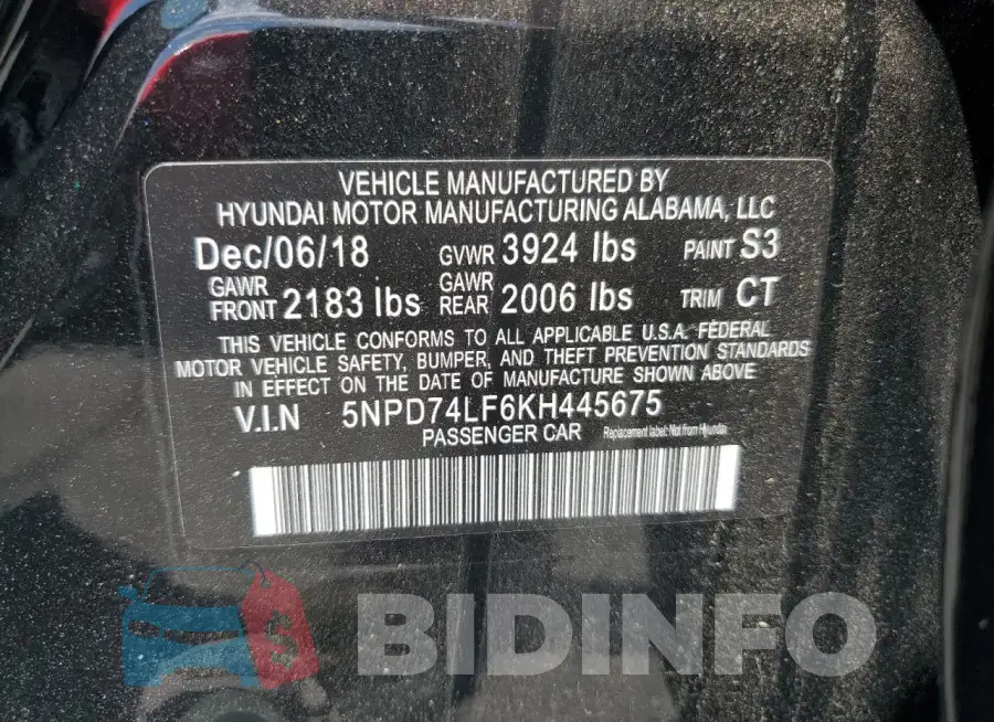 5NPD74LF6KH445675 Photo# 12