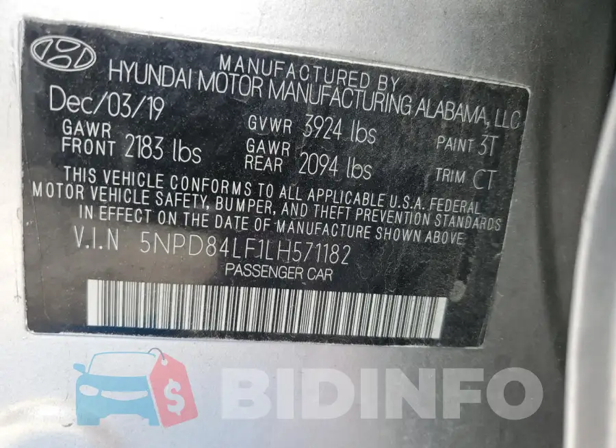 5NPD84LF1LH571182 Photo# 12