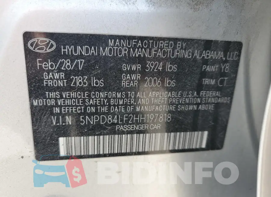 5NPD84LF2HH197818 Photo# 12