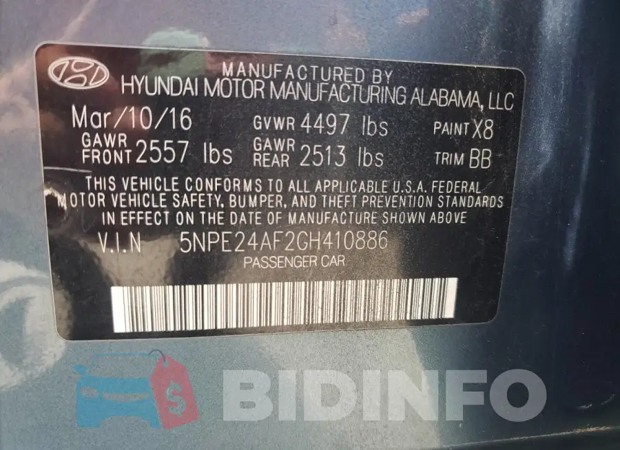5NPE24AF2GH410886 Photo# 13