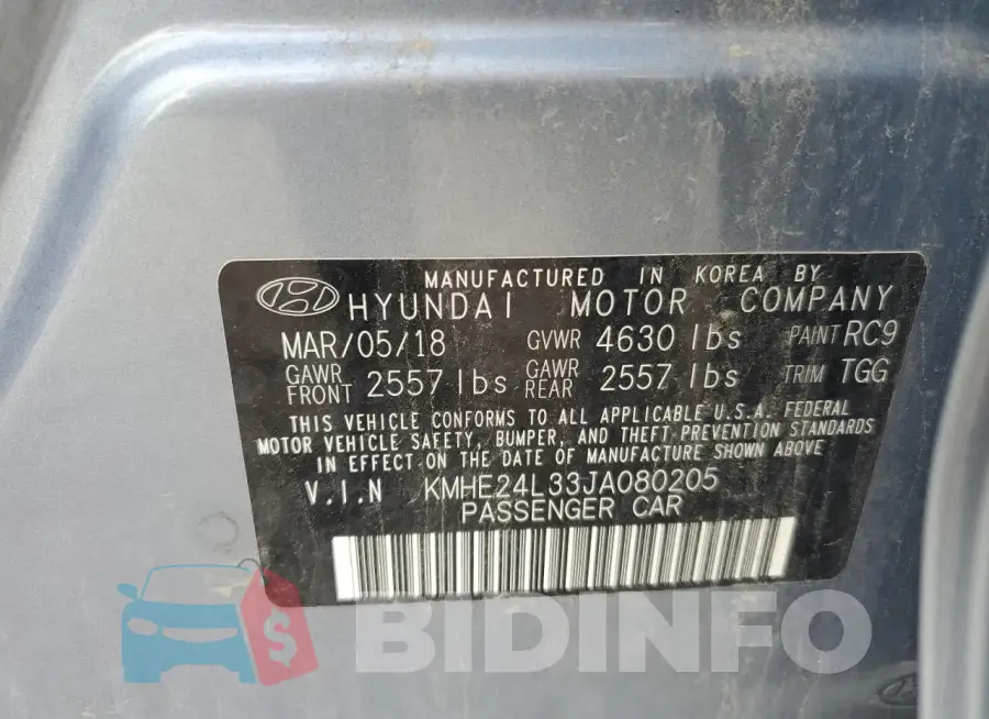 KMHE24L33JA080205 Photo# 12