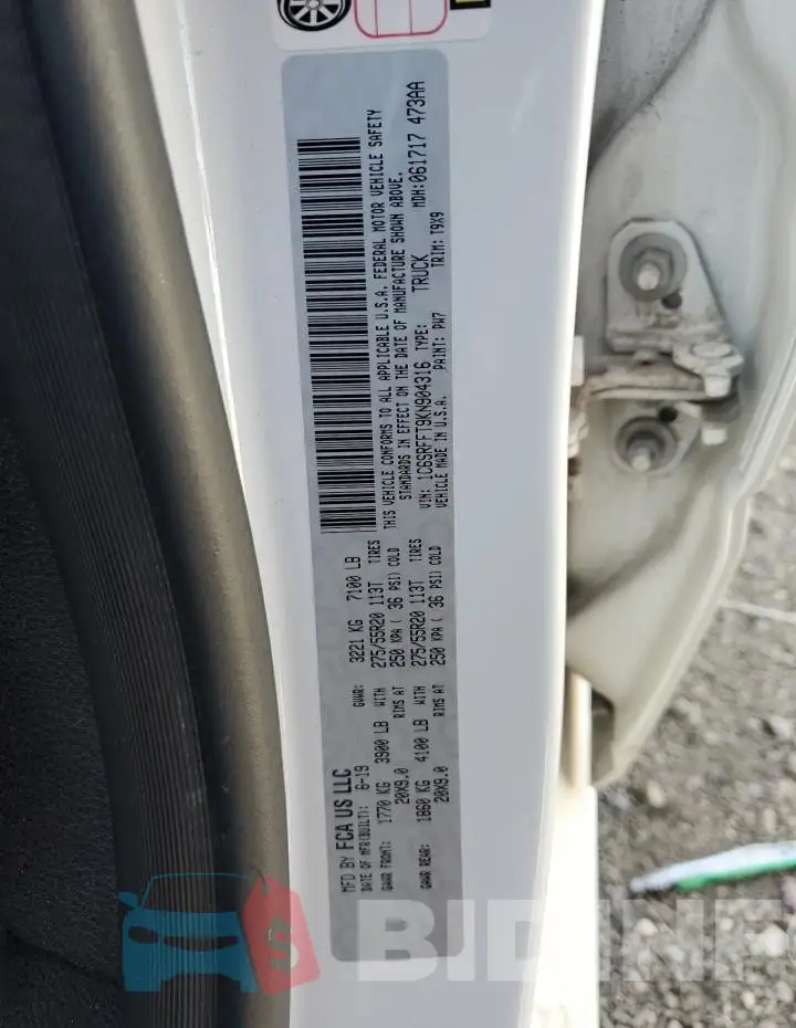 1C6SRFFT9KN904316 Photo# 13