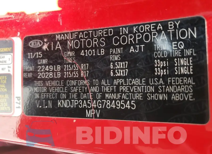 KNDJP3A54G7849545 Photo# 12