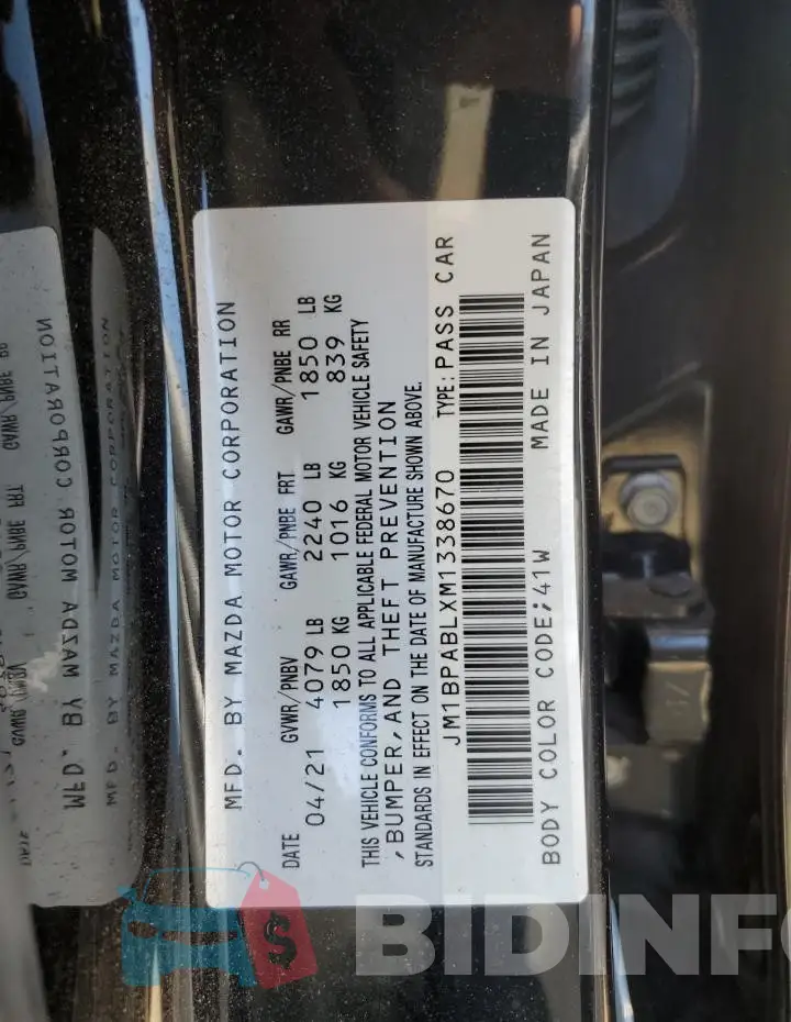 JM1BPABLXM1338670 Photo# 12