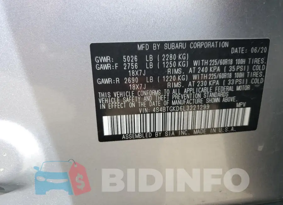 4S4BTGKD6L3221299 Photo# 14