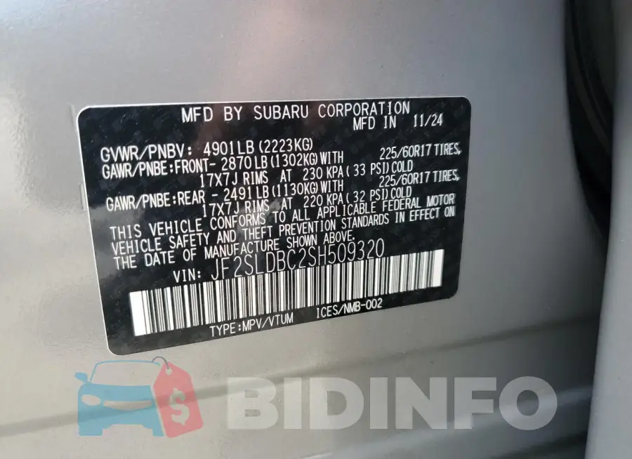 JF2SLDBC2SH509320 Photo# 13