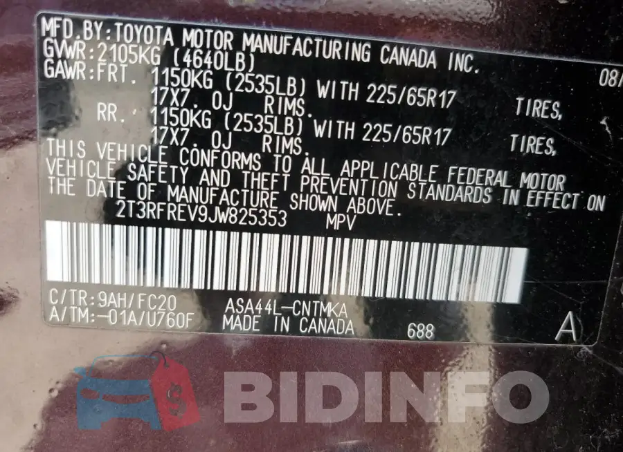 2T3RFREV9JW825353 Photo# 13