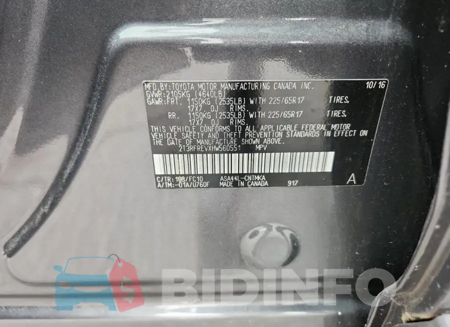 2T3RFREVXHW560551 Photo# 13