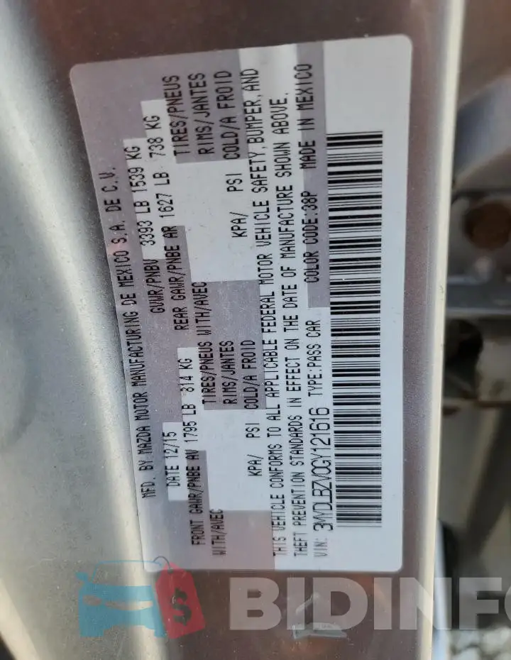 3MYDLBZV0GY121616 Photo# 12