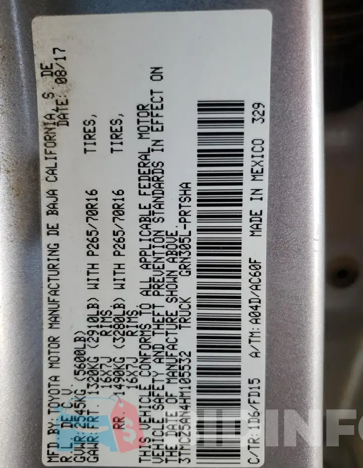 3TMCZ5AN4HM105532 Photo# 13