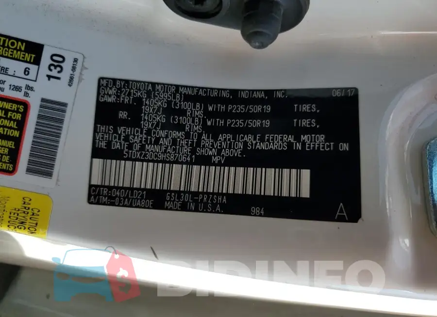 5TDXZ3DC9HS870641 Photo# 13
