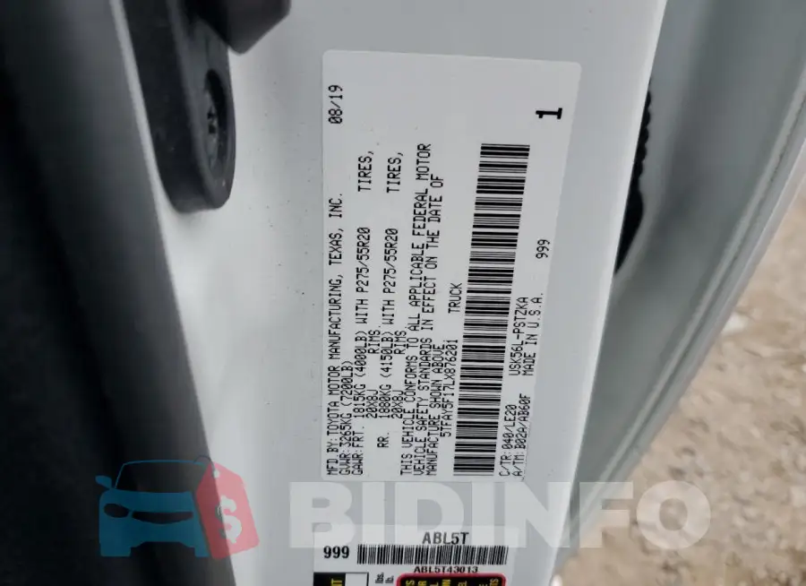 5TFAY5F17LX876201 Photo# 13