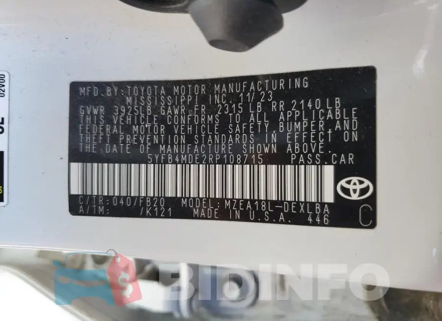 5YFB4MDE2RP108715 Photo# 13