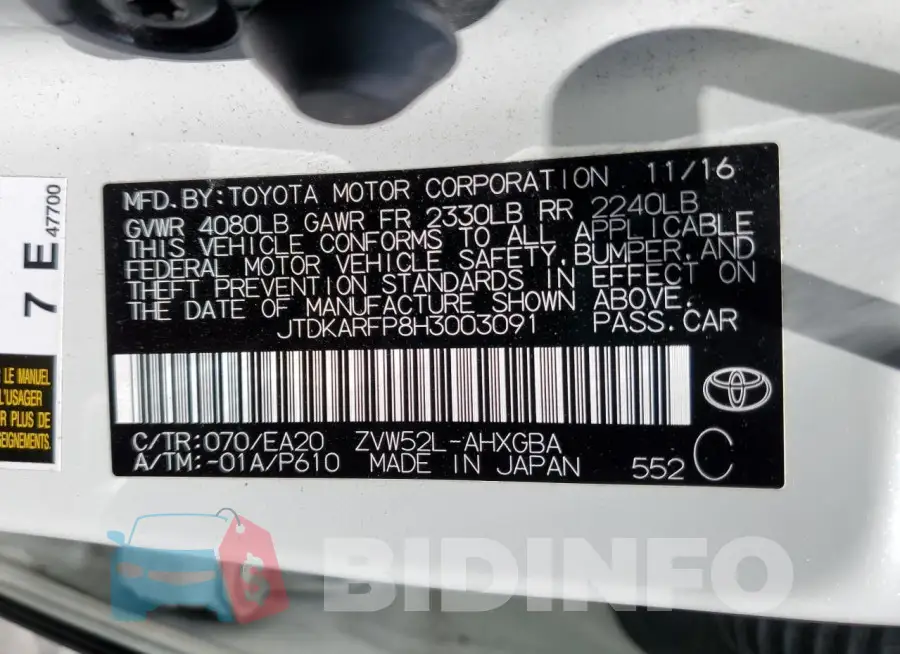 JTDKARFP8H3003091 Photo# 12