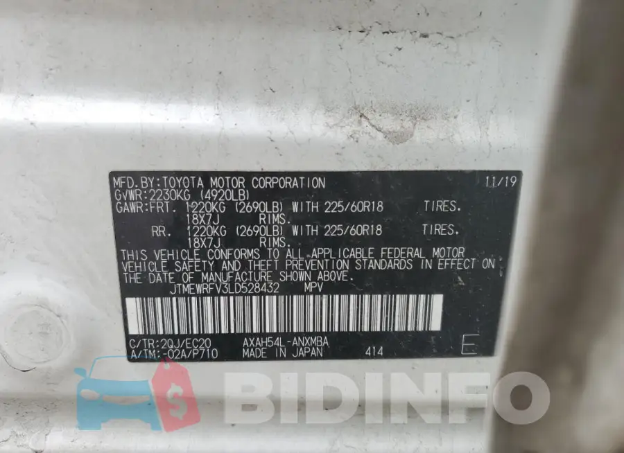 JTMEWRFV3LD528432 Photo# 14