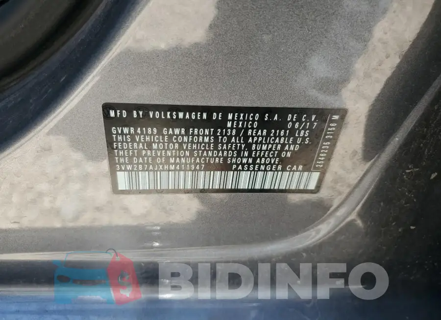 3VW2B7AJXHM411947 Photo# 12