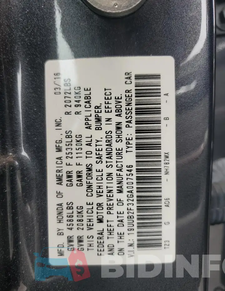 19UUB2F32GA007546 Photo# 12
