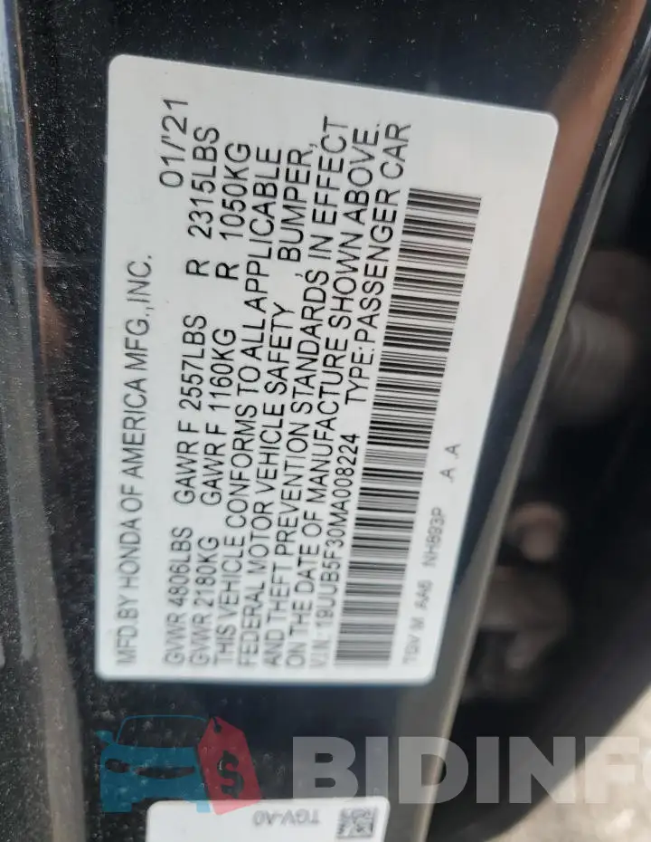 19UUB5F30MA008224 Photo# 12