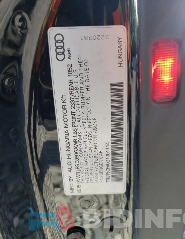 TRUT5CFV0G1001114 Photo# 12