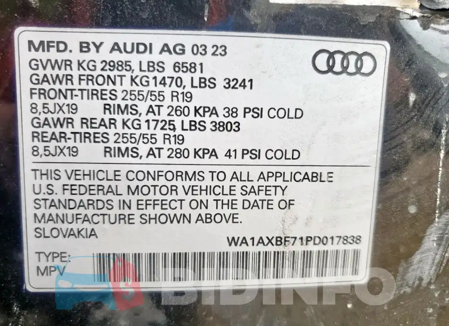 WA1AXBF71PD017838 Photo# 13