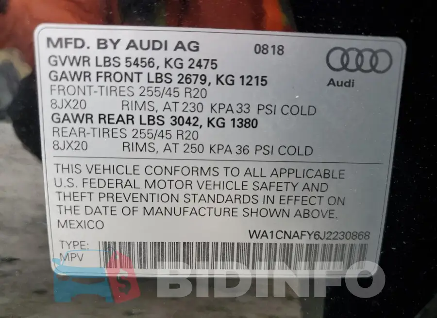 WA1CNAFY6J2230868 Photo# 14