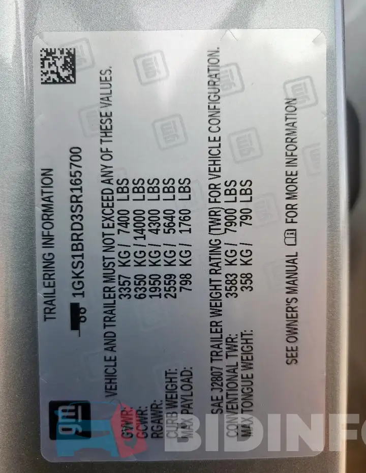 1GKS1BRD3SR165700 Photo# 13