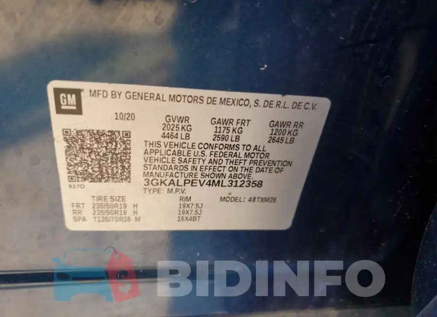 3GKALPEV4ML312358 Photo# 13