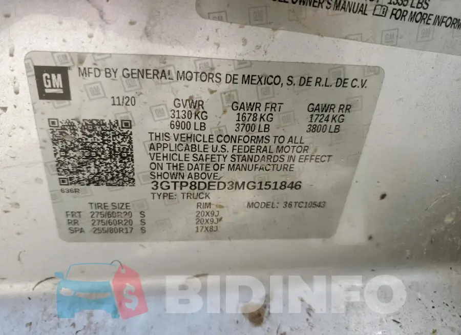 3GTP8DED3MG151846 Photo# 12