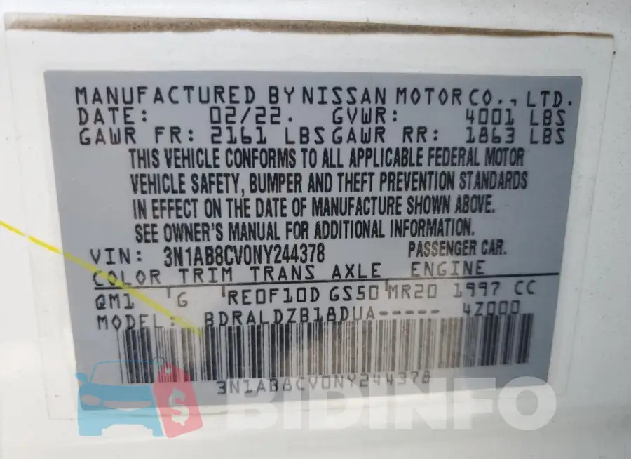 3N1AB8CV0NY244378 Photo# 13