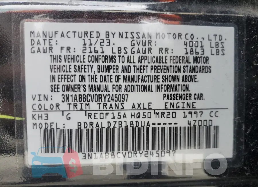 3N1AB8CV0RY245097 Photo# 12