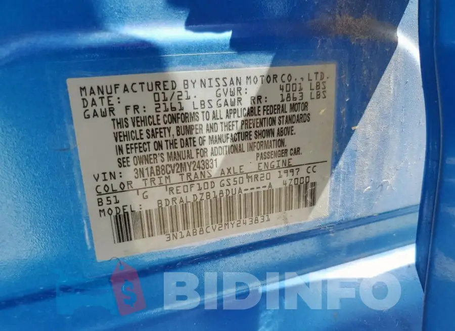 3N1AB8CV2MY243831 Photo# 12