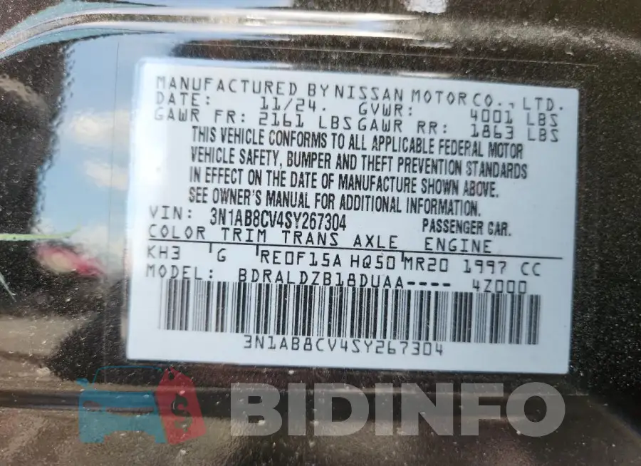 3N1AB8CV4SY267304 Photo# 12