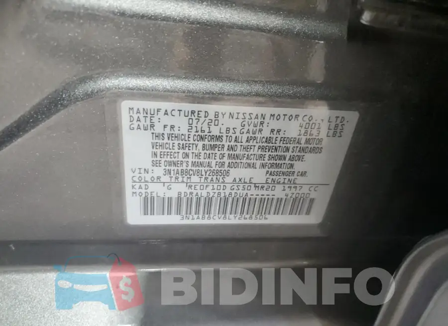 3N1AB8CV8LY268506 Photo# 12