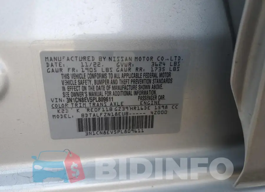 3N1CN8EV5PL809611 Photo# 12