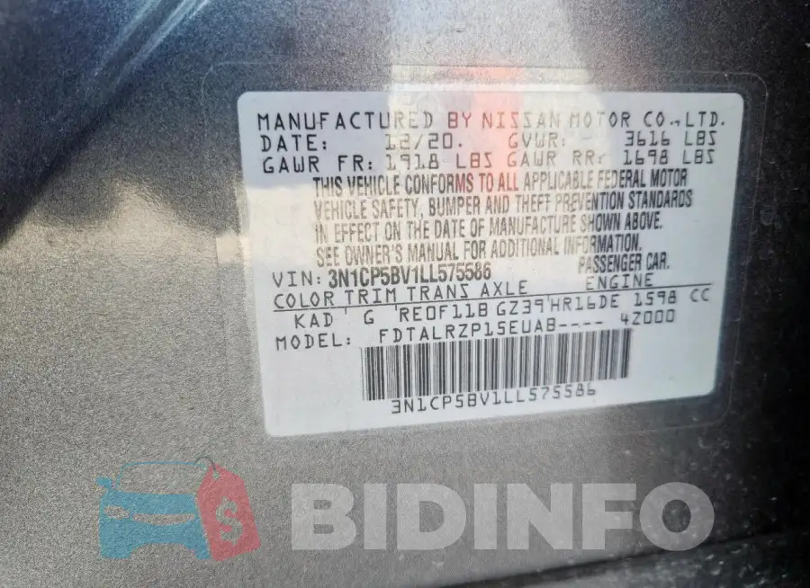 3N1CP5BV1LL575586 Photo# 12