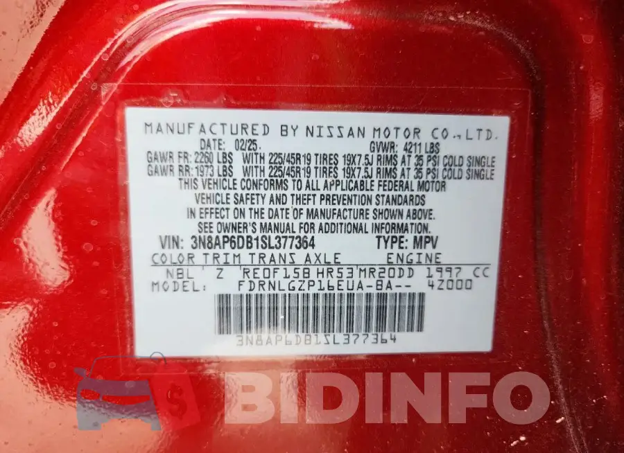 3N8AP6DB1SL377364 Photo# 14