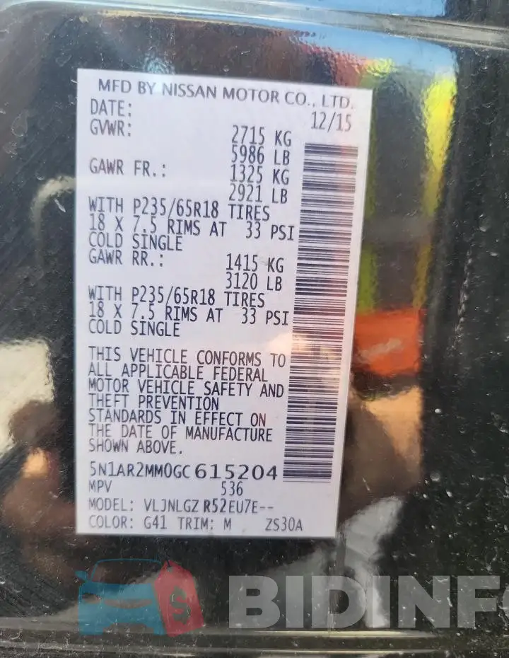 5N1AR2MM0GC615204 Photo# 13