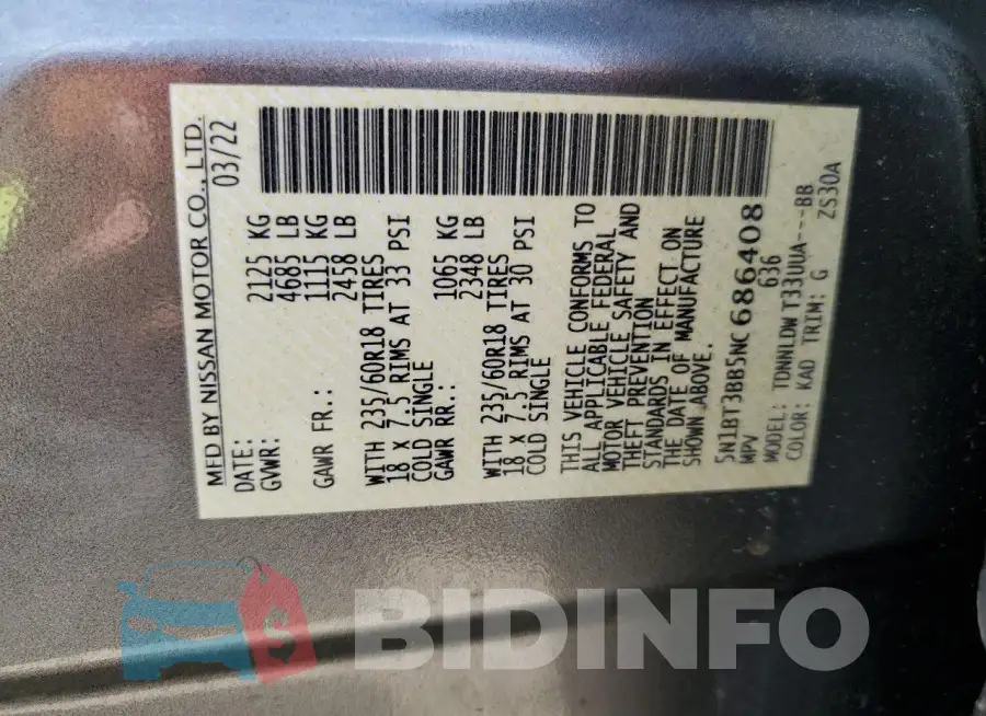 5N1BT3BB5NC686408 Photo# 14